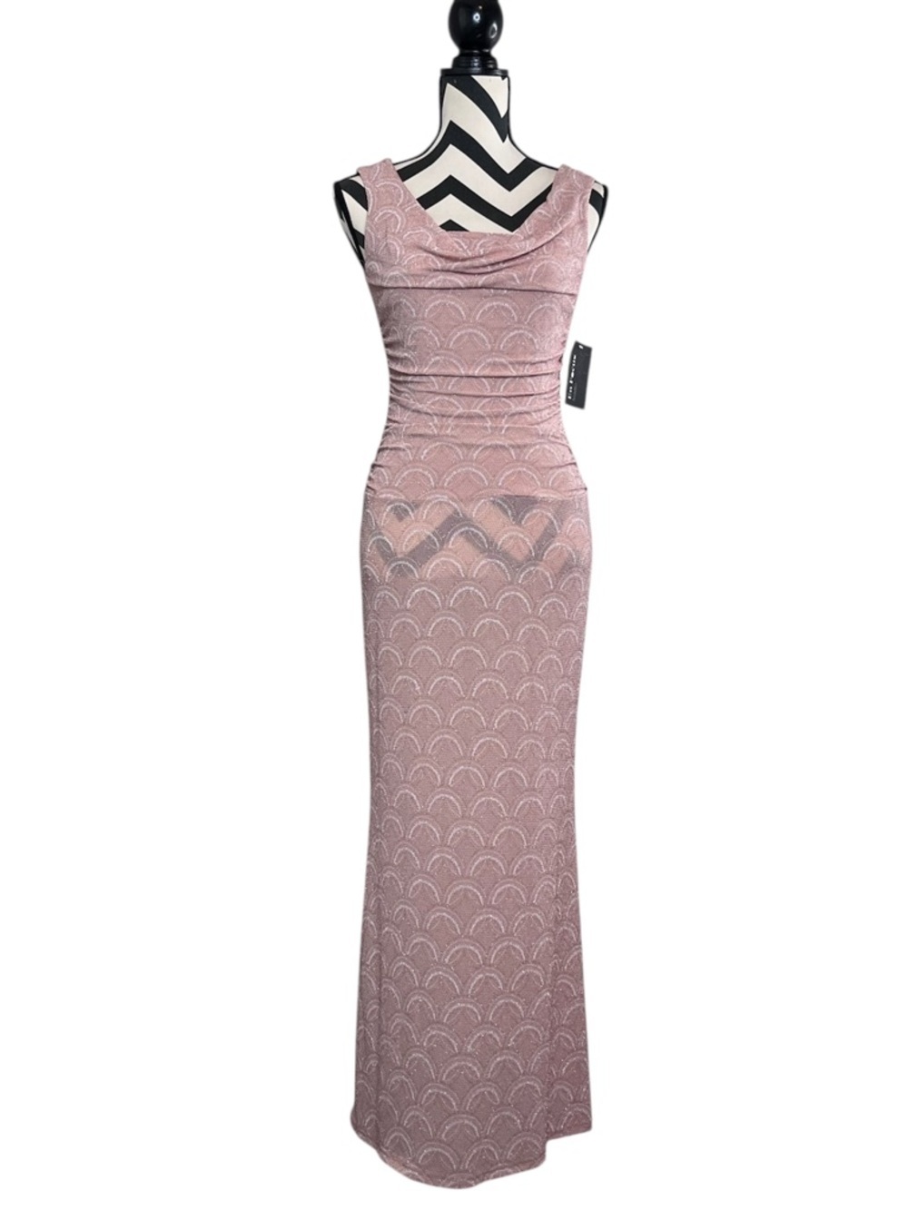 NWT Women's Sz 4 Fairycore Whimsical Prom Y2K Cowl Neck Maxi Dress